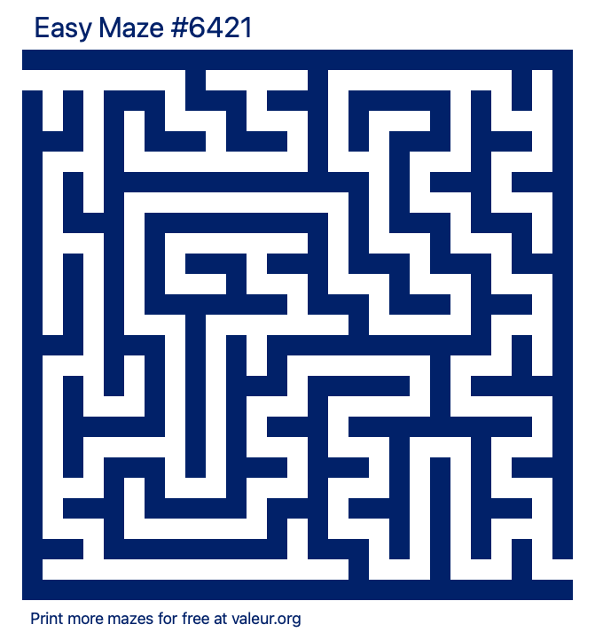 Free Printable Easy Maze number 6421