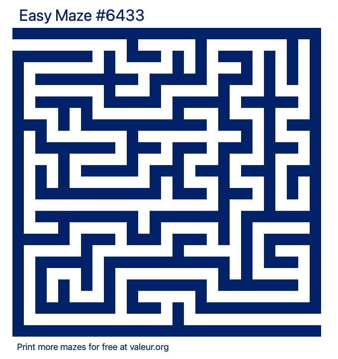 Free Printable Easy Maze number 6433