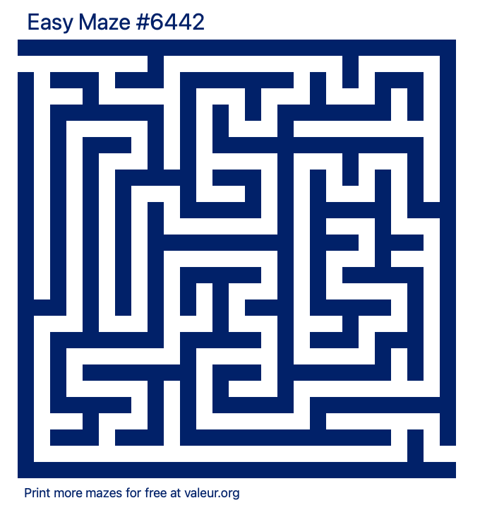 Free Printable Easy Maze number 6442