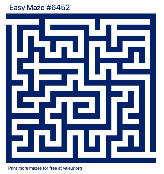 Free Printable Easy Maze number 6452