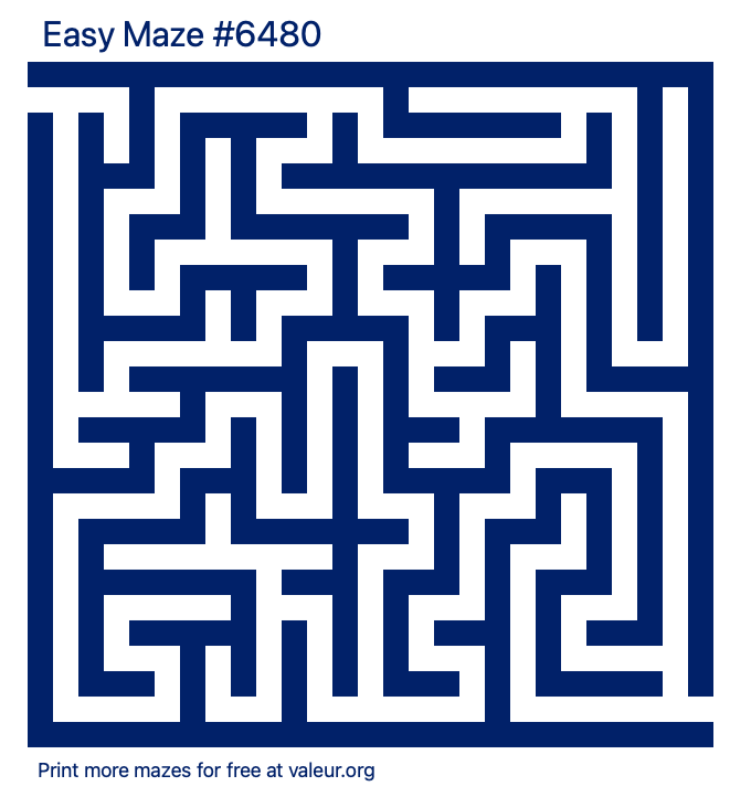 Free Printable Easy Maze number 6480