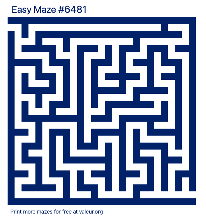 Free Printable Easy Maze number 6481