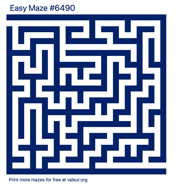 Free Printable Easy Maze number 6490