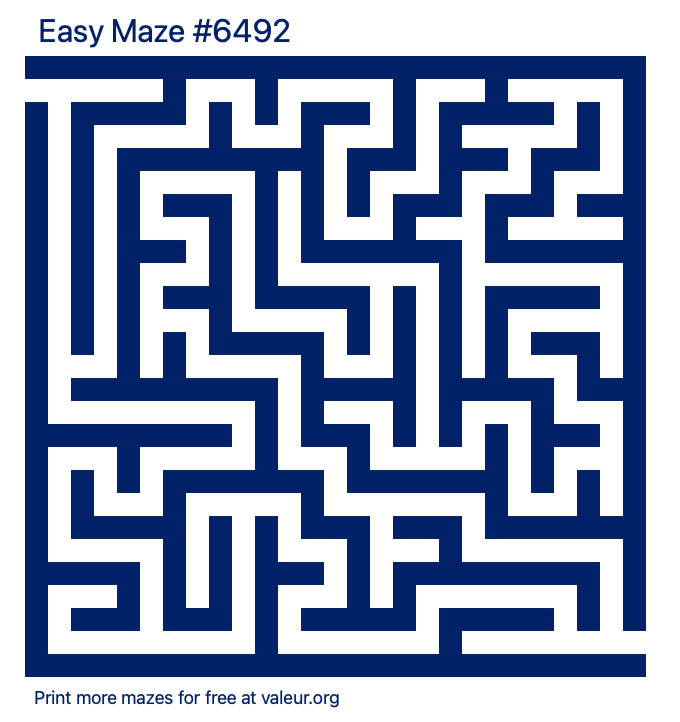 Free Printable Easy Maze number 6492