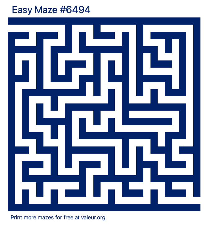 Free Printable Easy Maze number 6494