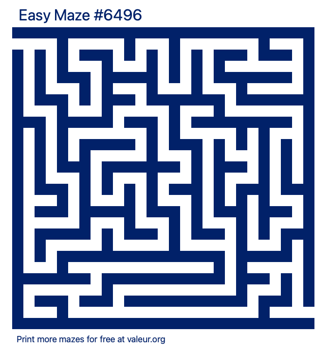 Free Printable Easy Maze number 6496