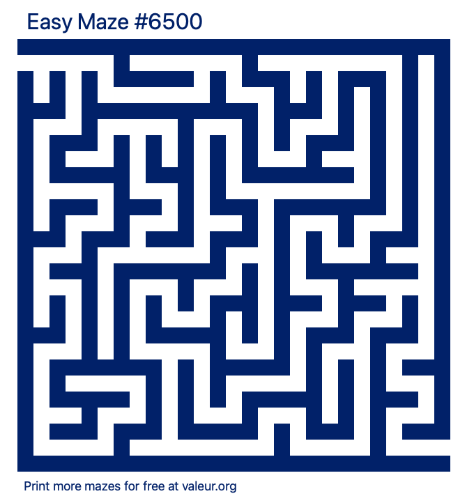 Free Printable Easy Maze number 6500