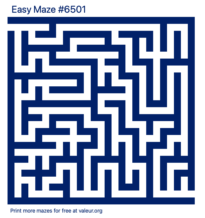 Free Printable Easy Maze number 6501