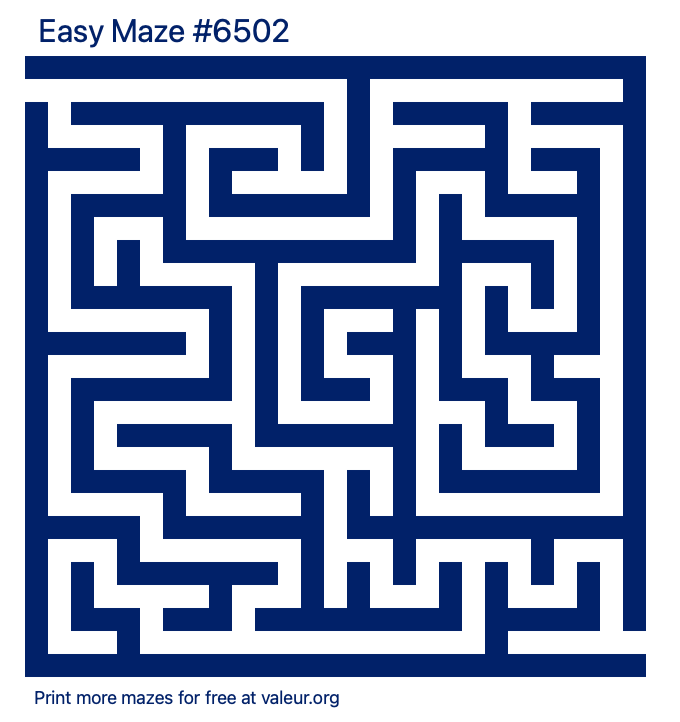 Free Printable Easy Maze number 6502