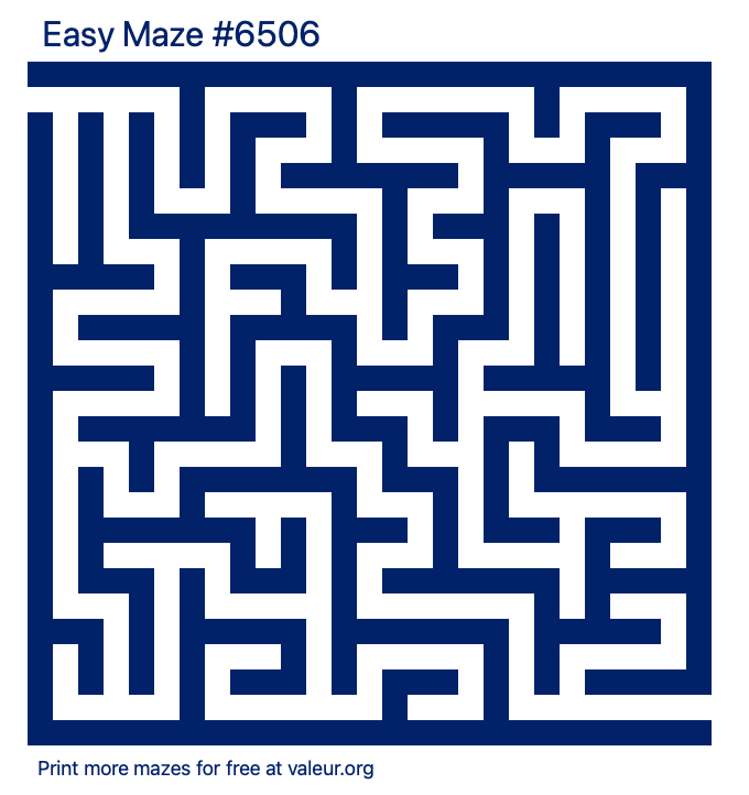 Free Printable Easy Maze number 6506