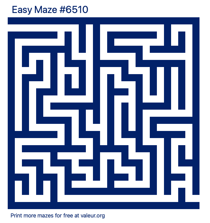 Free Printable Easy Maze number 6510