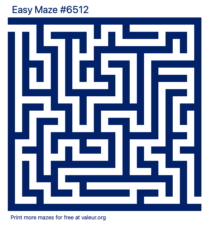 Free Printable Easy Maze number 6512