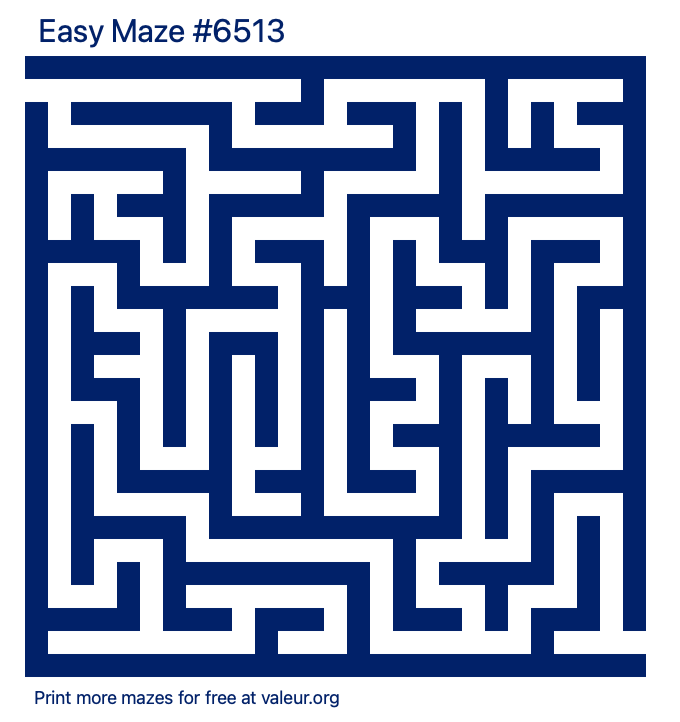 Free Printable Easy Maze number 6513