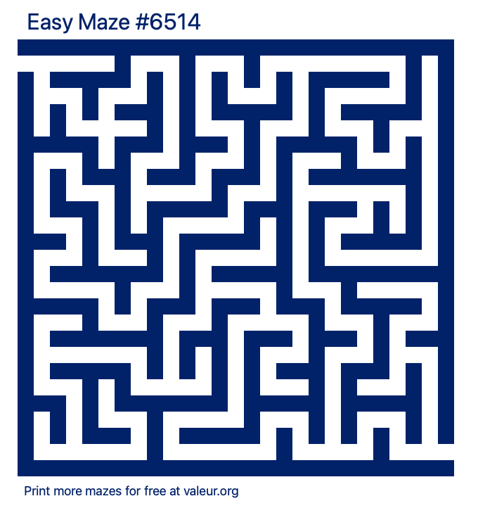 Free Printable Easy Maze number 6514