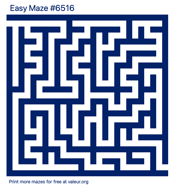 Free Printable Easy Maze number 6516