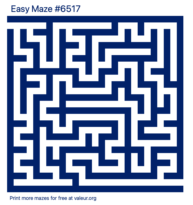 Free Printable Easy Maze number 6517