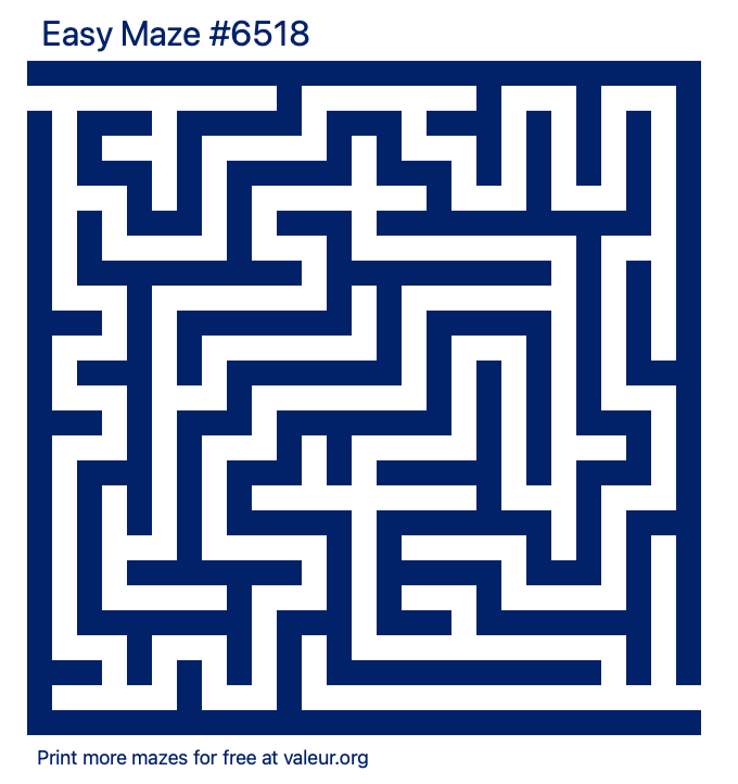 Free Printable Easy Maze number 6518