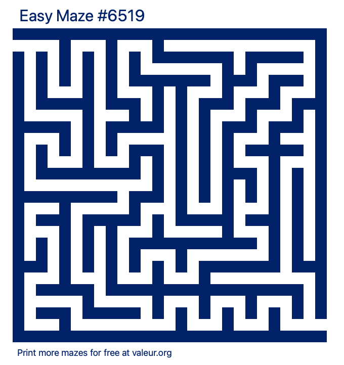 Free Printable Easy Maze number 6519