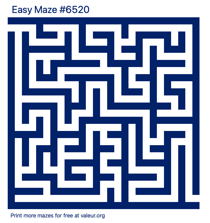 Free Printable Easy Maze number 6520