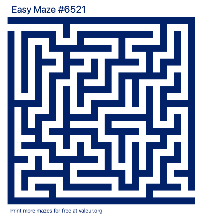 Free Printable Easy Maze number 6521