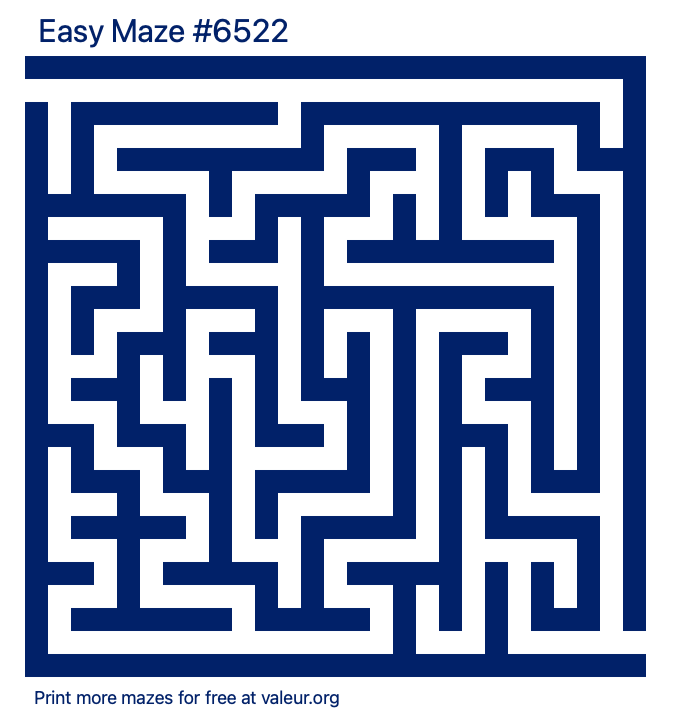 Free Printable Easy Maze number 6522