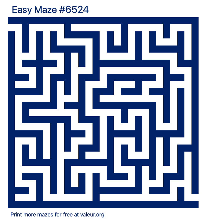 Free Printable Easy Maze number 6524