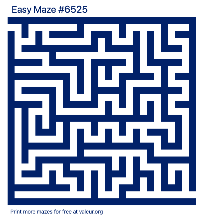 Free Printable Easy Maze number 6525