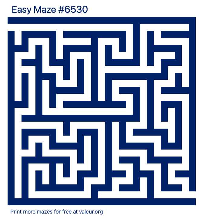 Free Printable Easy Maze number 6530