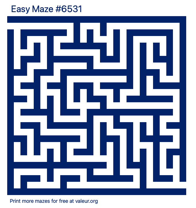 Free Printable Easy Maze number 6531