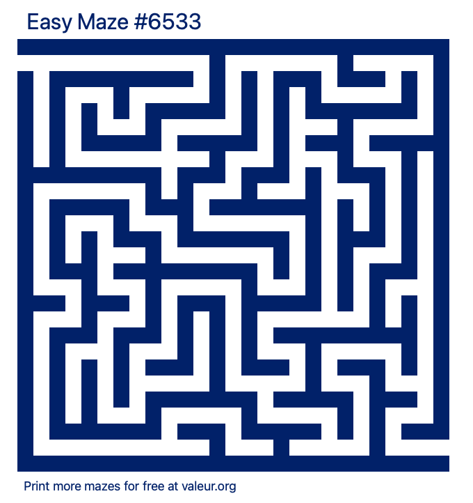 Free Printable Easy Maze number 6533