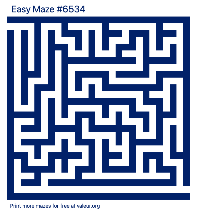 Free Printable Easy Maze number 6534