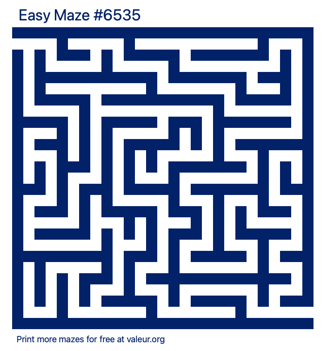 Free Printable Easy Maze number 6535