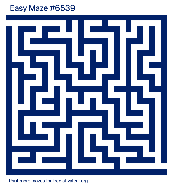 Free Printable Easy Maze number 6539