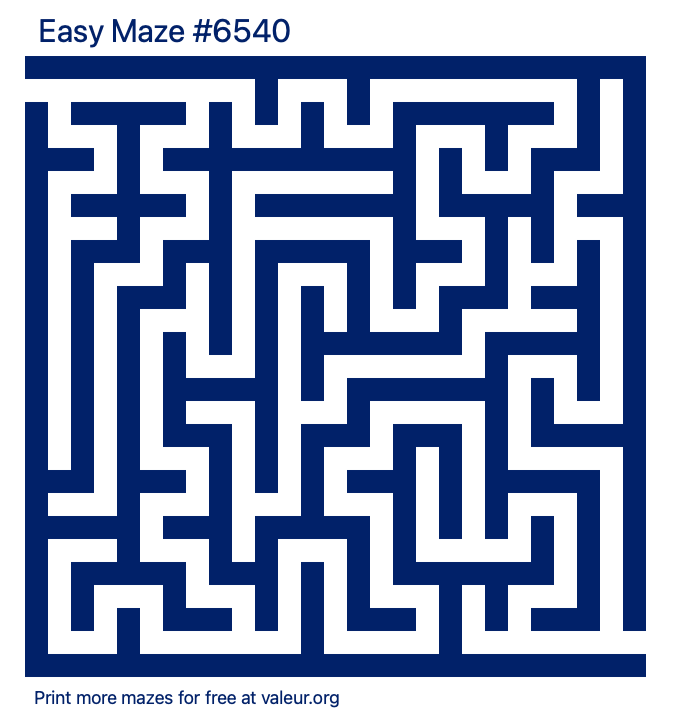 Free Printable Easy Maze number 6540