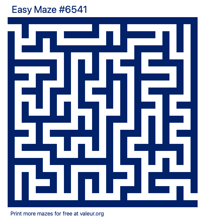 Free Printable Easy Maze number 6541