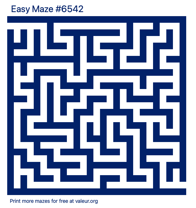 Free Printable Easy Maze number 6542