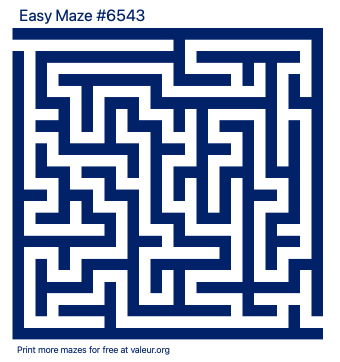 Free Printable Easy Maze number 6543