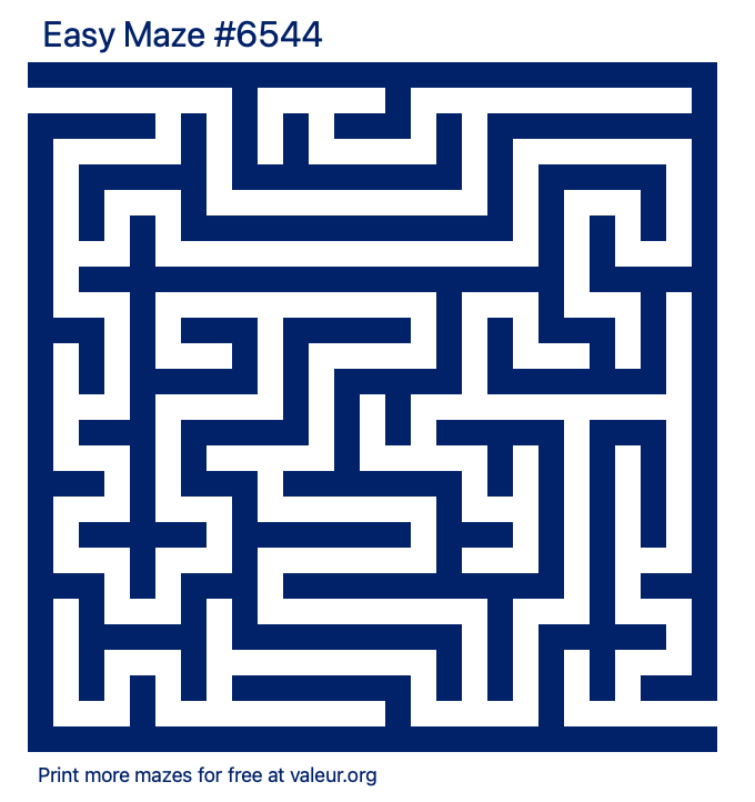 Free Printable Easy Maze number 6544