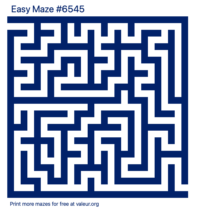 Free Printable Easy Maze number 6545