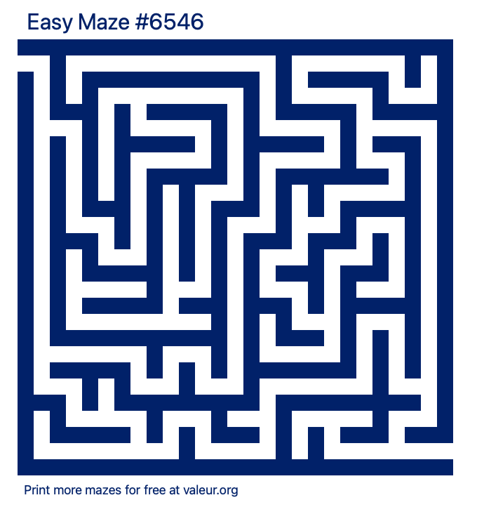 Free Printable Easy Maze number 6546