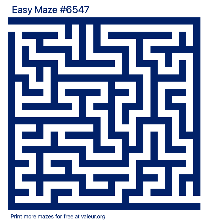 Free Printable Easy Maze number 6547