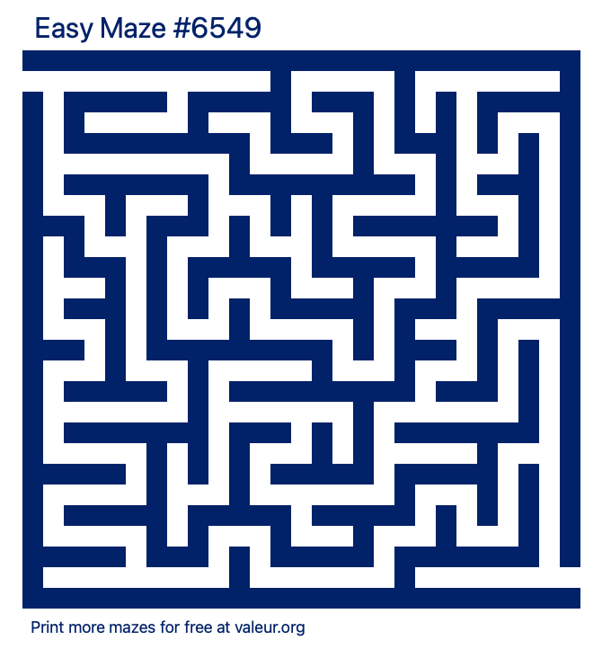 Free Printable Easy Maze number 6549