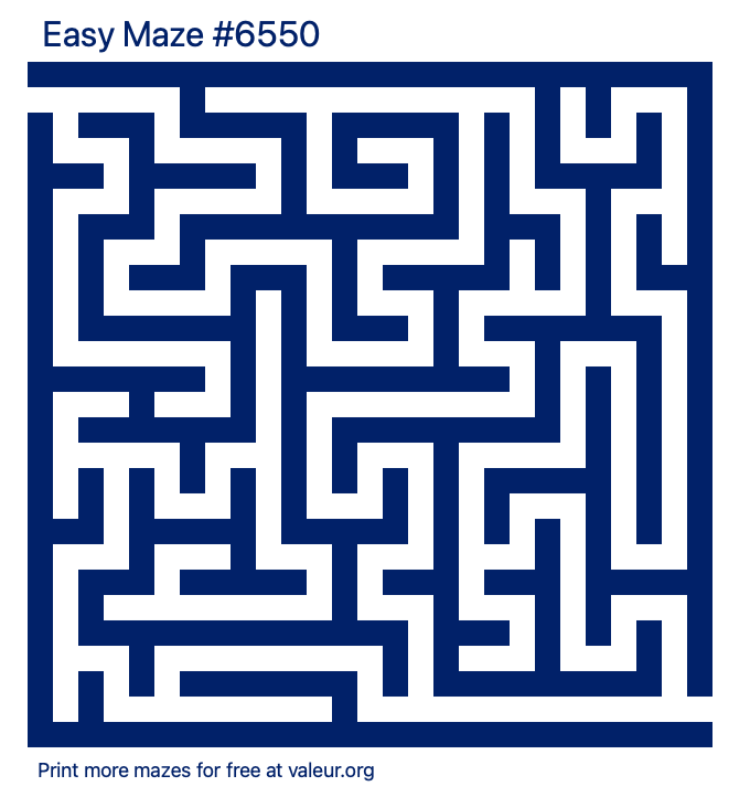 Free Printable Easy Maze number 6550