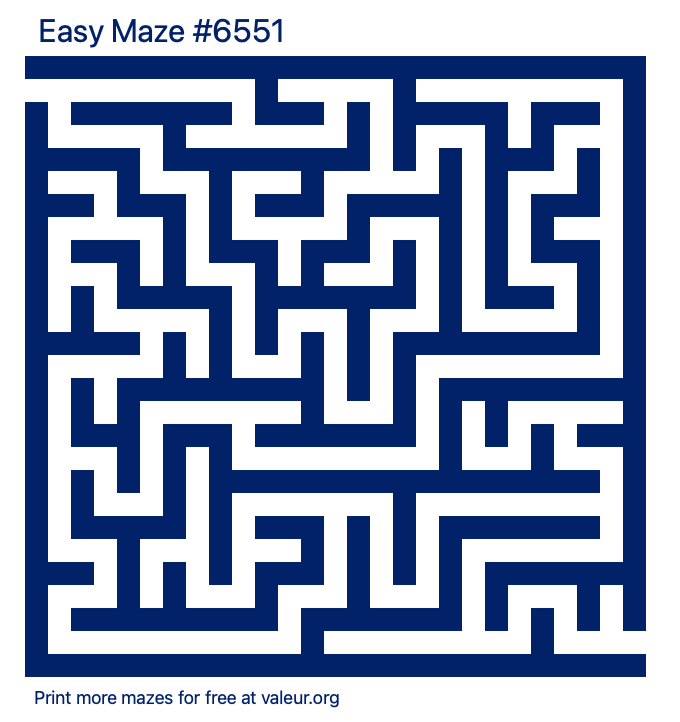 Free Printable Easy Maze number 6551