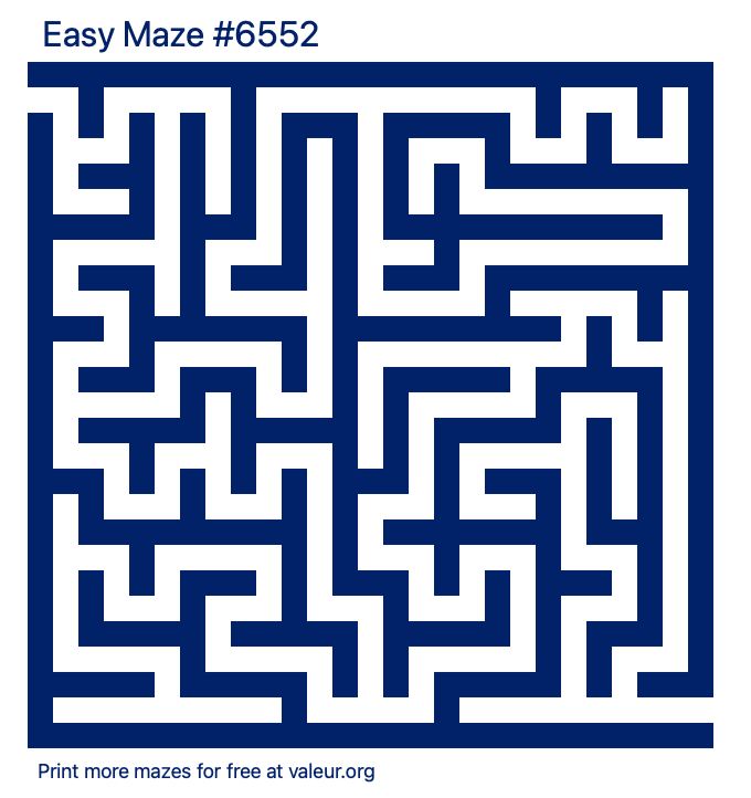 Free Printable Easy Maze number 6552