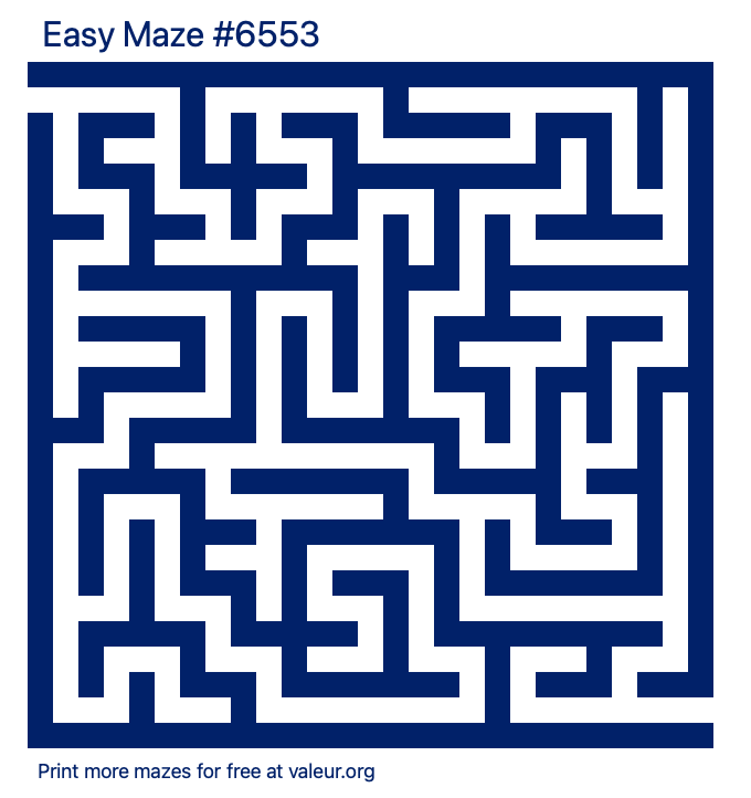 Free Printable Easy Maze number 6553