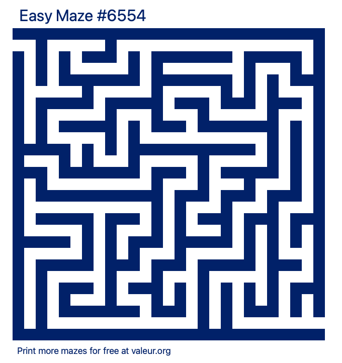 Free Printable Easy Maze number 6554