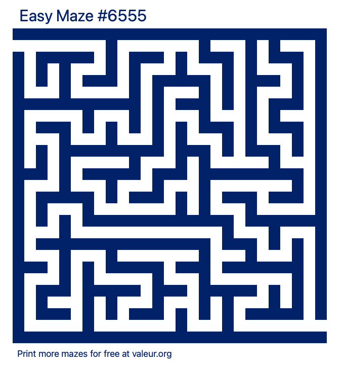 Free Printable Easy Maze number 6555