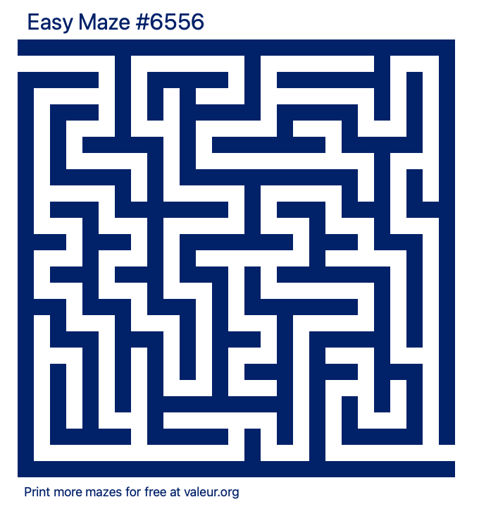 Free Printable Easy Maze number 6556