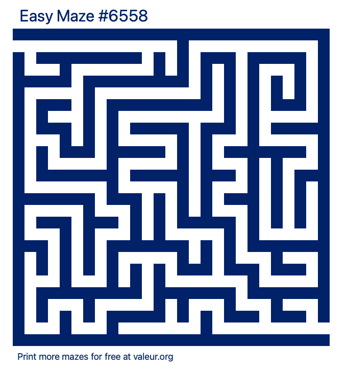 Free Printable Easy Maze number 6558